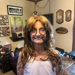 Elegant Copper Glaze Layered Wig